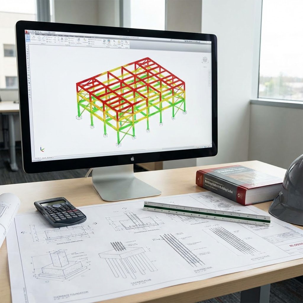 تصميم إنشائي وتحليل هندسي للأساسات - الامتثال لكود البناء السعودي مع مخططات تسليح دقيقة Structural Design & Foundation Analysis - Saudi Building Code Compliance with Detailed Reinforcement Drawings